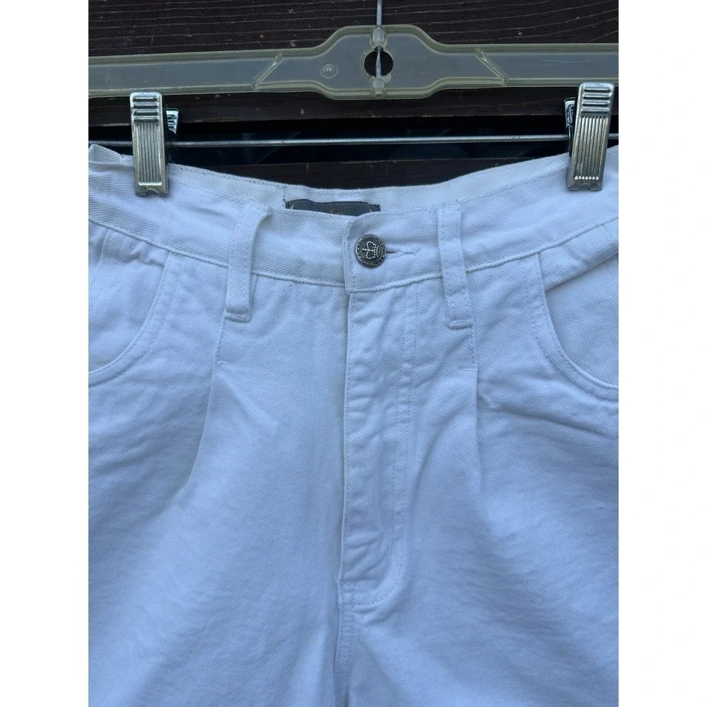 The Limited Y2K‎ Women's White Denim High Waist Pleated Shorts Size XS (24)
